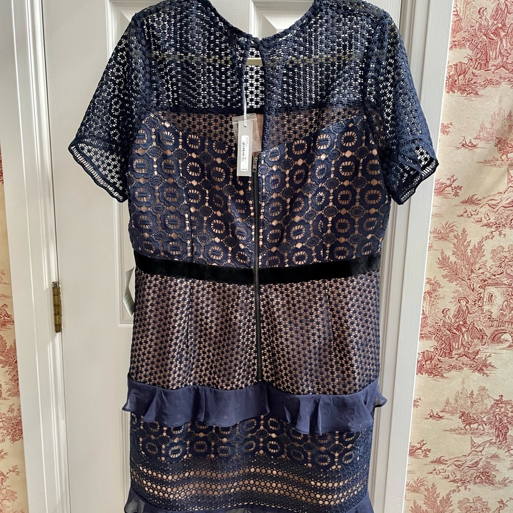 Navy blue, brand new with tags, lace dress, size XXL, runs small - Picture 2 of 2